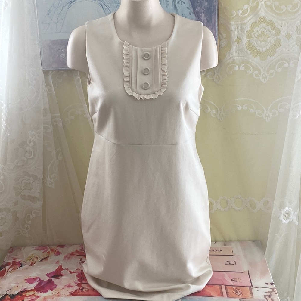 Banana Republic White Stretch Lined Dress